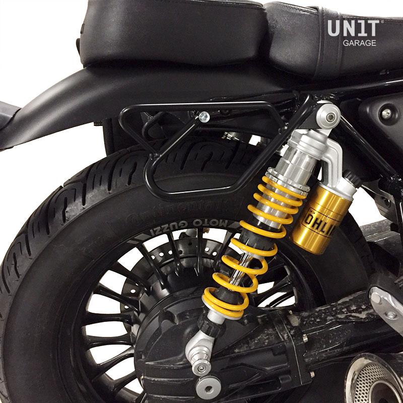 Borsa laterale in crosta di cuoio Telaio Guzzi V9 Bobber DX