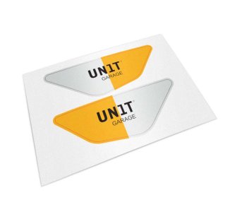Adesivo Unit Garage Giallo/Bianco Coppia fianchetti sottosella BMW F450GS