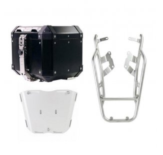 Bauletto Atlas in Alluminio 36L + Portapacchi posteriore NineT con maniglie passeggero