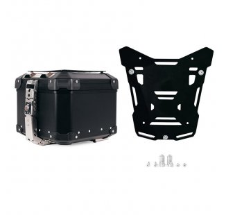 Bauletto Atlas in Alluminio 44L universale + Piastra bauletto Atlas Nero per portapacchi originale BMW R1300GS ADV