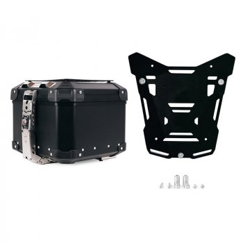Bauletto Atlas in Alluminio 44L universale + Piastra bauletto Atlas Nero per portapacchi originale BMW R1300GS ADV