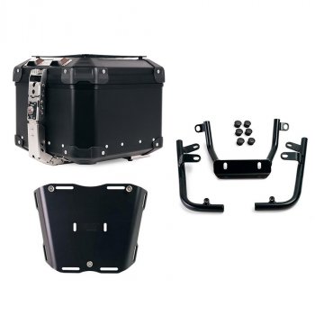 Bauletto Atlas in Alluminio 44L universale + Piastra Pan America per bauletto Atlas con supporto