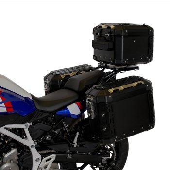 Bauletto Atlas in Alluminio 44L universale + Portapacchi con maniglie passeggero BMW F450GS