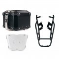 Bauletto Atlas in Alluminio 44L universale + Portapacchi NineT con maniglie passeggero per fissaggio piastra bauletto