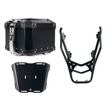 Bauletto Atlas in Alluminio 44L universale + Portapacchi posteriore con maniglie passeggero BMW R1300GS (colore nero)