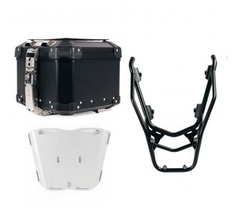 Bauletto Atlas in Alluminio 44L universale + Portapacchi posteriore con maniglie passeggero BMW R1300GS (colore nero)