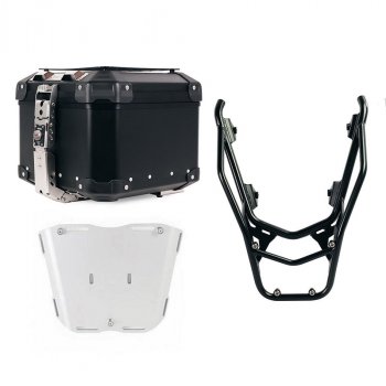 Bauletto Atlas in Alluminio 44L universale + Portapacchi posteriore con maniglie passeggero BMW R1300GS (colore nero)
