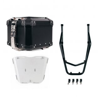 Bauletto Atlas in Alluminio 44L universale + Portapacchi posteriore con maniglie passeggero Ducati Desert X Nero