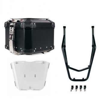 Bauletto Atlas in Alluminio 44L universale + Portapacchi posteriore con maniglie passeggero Ducati Desert X Nero