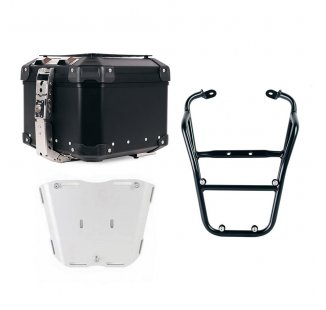 Bauletto Atlas in Alluminio 44L universale + Portapacchi posteriore con maniglie passeggero Fantic Caballero 125-250-500