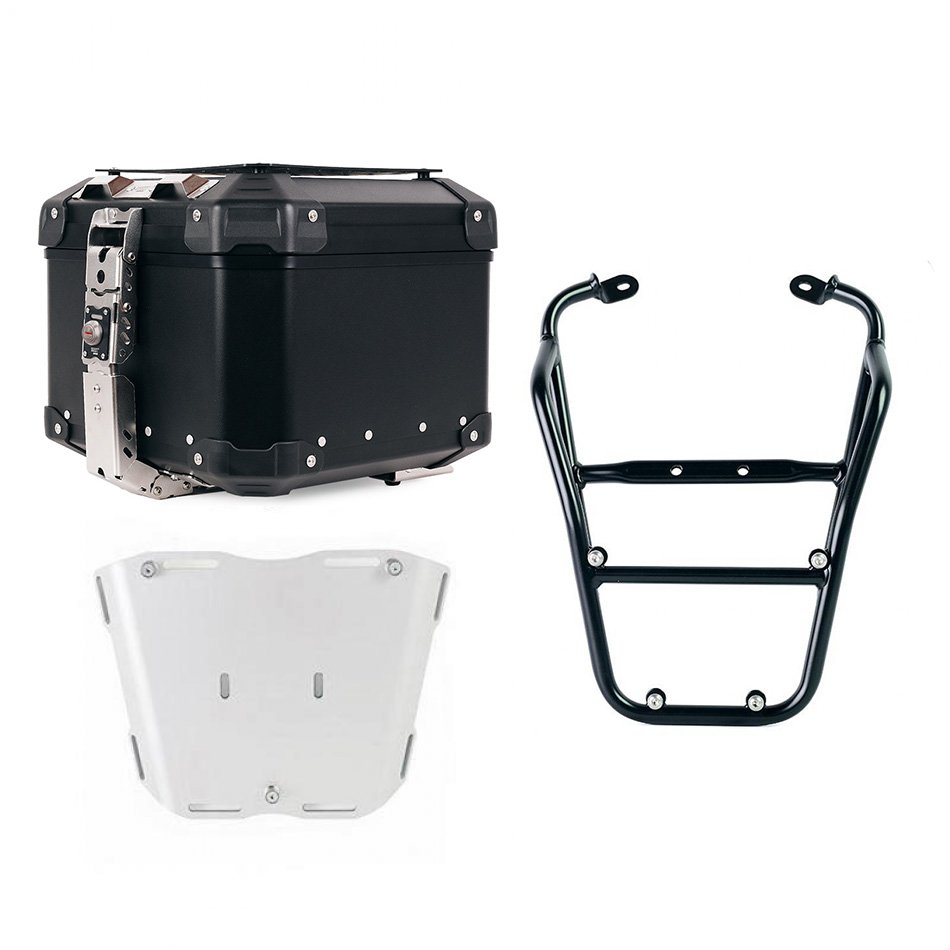 Bauletto Atlas in Alluminio 44L universale + Portapacchi posteriore con maniglie passeggero Fantic Caballero 125-250-500