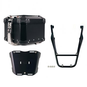 Bauletto Atlas in Alluminio 44L universale + Portapacchi posteriore con maniglie passeggero Honda CL (colore nero)