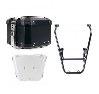 Bauletto Atlas in Alluminio 44L universale + Portapacchi posteriore con maniglie passeggero Royal Enfield Guerrilla 450
