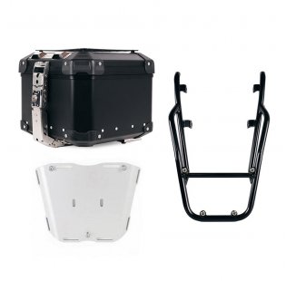 Bauletto Atlas in Alluminio 44L universale + Portapacchi posteriore con maniglie passeggero Triumph Scrambler 400 X