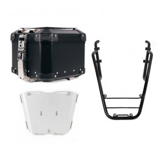 Bauletto Atlas in Alluminio 44L universale + Portapacchi posteriore con maniglie passeggero Triumph Trident 660