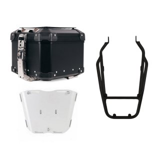 Bauletto Atlas in Alluminio 44L universale + Portapacchi posteriore nero con maniglie passeggero Triumph Scrambler 1200 X & XE