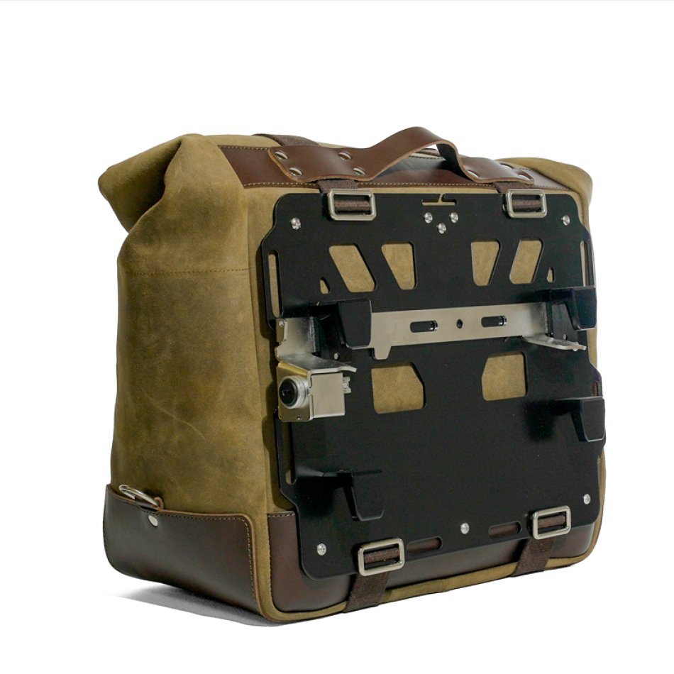 Borsa laterale Cult in Crosta di cuoio 40L - 50L + Piastra in Alluminio sinistra BMW R1300GS ADV