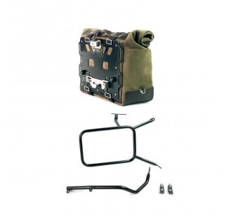 Borsa laterale Cult in Crosta di cuoio 40L - 50L + Piastra in Alluminio + Telaio destro nineT per borsa Atlas in alluminio