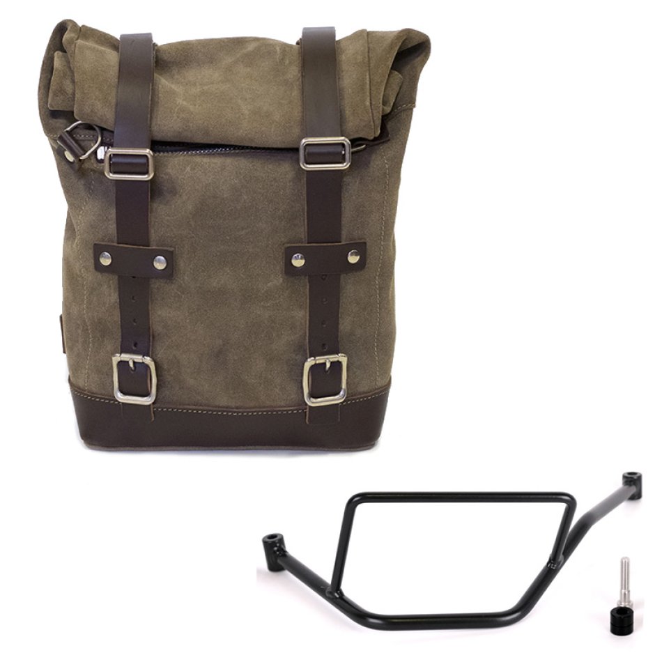 Borsa laterale in Crosta di Cuoio 10L-14L + Telaio BMW F450GS SX