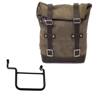 Borsa laterale in Crosta di Cuoio 10L-14L + Telaio Honda Transalp 750 (2023 in poi) DX