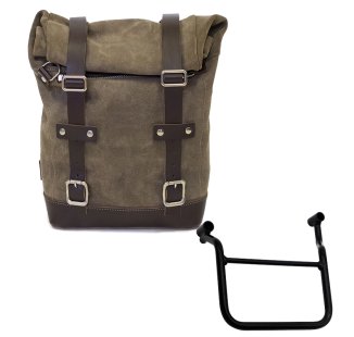 Borsa laterale in Crosta di Cuoio 10L-14L + Telaio Honda Transalp 750 (2023 in poi) SX