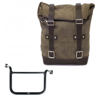 Borsa laterale in Crosta di Cuoio 10L-14L + Telaio Moto Guzzi V85 TT (2024 in poi) DX