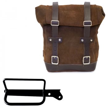 Borsa laterale in Crosta di Cuoio 10L-14L + Telaio Royal Enfield Hunter 350 DX