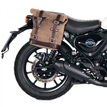 Borsa laterale in Crosta di Cuoio 10L-14L + Telaio Royal Enfield Hunter 350 DX