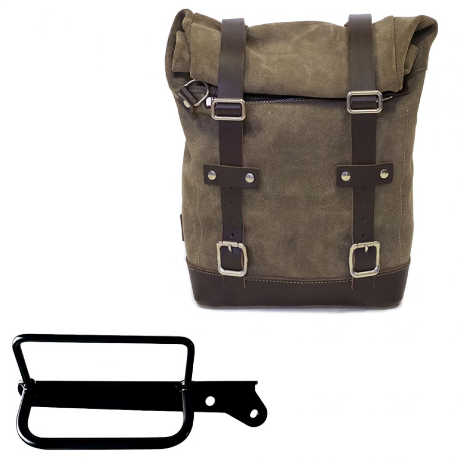 Borsa laterale in Crosta di Cuoio 10L-14L + Telaio Royal Enfield Hunter 350 DX