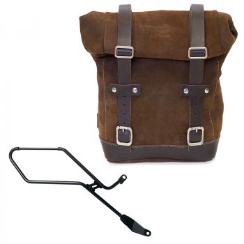 Borsa laterale in Crosta di Cuoio 10L-14L + Telaio Triumph Bonneville Bobber DX