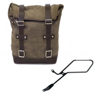Borsa laterale in Crosta di Cuoio 10L-14L + Telaio Triumph Bonneville Bobber SX