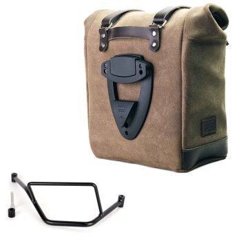 Borsa laterale Scram in Crosta di Cuoio 22L-30L + Telaio BMW F450GS DX