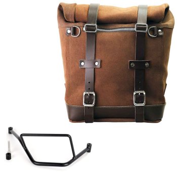 Borsa laterale Scram in Crosta di Cuoio 22L-30L + Telaio BMW F450GS DX