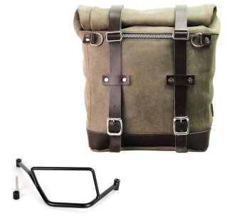 Borsa laterale Scram in Crosta di Cuoio 22L-30L + Telaio BMW F450GS DX