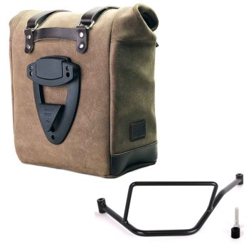 Borsa laterale Scram in Crosta di Cuoio 22L-30L + Telaio BMW F450GS SX