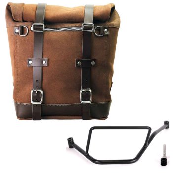 Borsa laterale Scram in Crosta di Cuoio 22L-30L + Telaio BMW F450GS SX