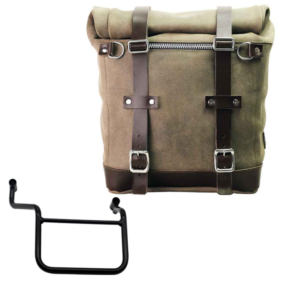 Borsa laterale Scram in Crosta di Cuoio 22L-30L + Telaio Honda Transalp 750 (2023 in poi) DX