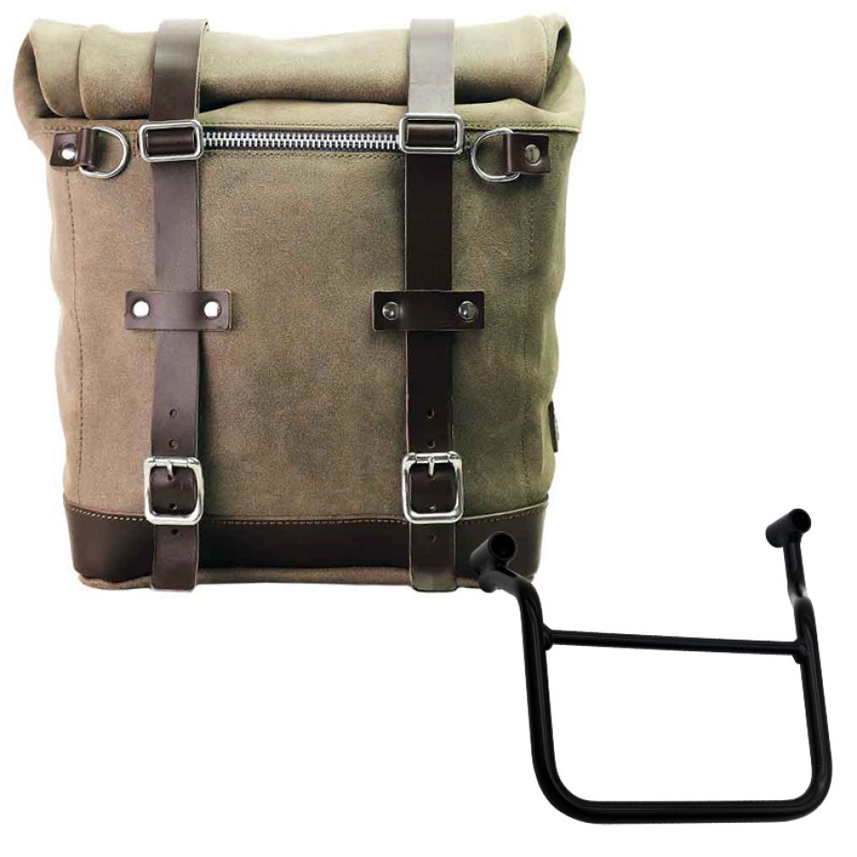 Borsa laterale Scram in Crosta di Cuoio 22L-30L + Telaio Honda Transalp 750 (2023 in poi) SX