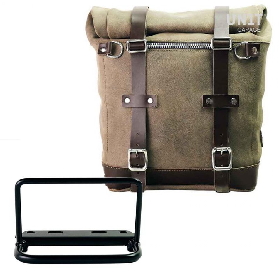 Borsa laterale Scram in Crosta di Cuoio 22L-30L + telaio Royal Enfield