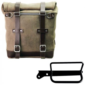 Borsa laterale Scram in Crosta di Cuoio 22L-30L + Telaio Royal Enfield Hunter 350 SX