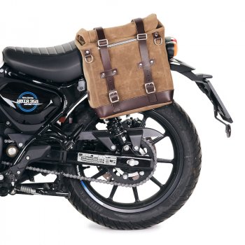 Borsa laterale Scram in Crosta di Cuoio 22L-30L + Telaio Royal Enfield Hunter 350 SX