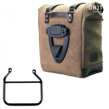 Borsa laterale Scram in Crosta di Cuoio 22L-30L + Telaio Thriumph Speed 400 & Scrambler 400 X DX (Solo compatibile con nostro scarico basso codice:4206Low)