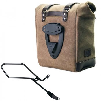 Borsa laterale Scram in Crosta di Cuoio 22L-30L + Telaio Triumph Bonneville Bobber DX