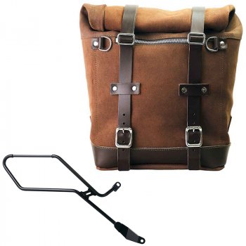 Borsa laterale Scram in Crosta di Cuoio 22L-30L + Telaio Triumph Bonneville Bobber DX