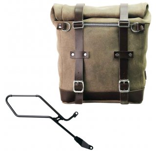 Borsa laterale Scram in Crosta di Cuoio 22L-30L + Telaio Triumph Bonneville Bobber DX