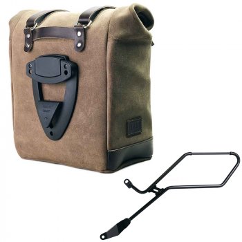 Borsa laterale Scram in Crosta di Cuoio 22L-30L + Telaio Triumph Bonneville Bobber SX