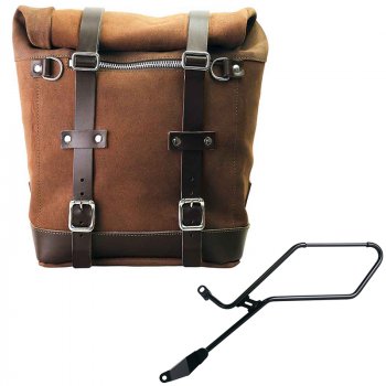 Borsa laterale Scram in Crosta di Cuoio 22L-30L + Telaio Triumph Bonneville Bobber SX