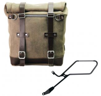 Borsa laterale Scram in Crosta di Cuoio 22L-30L + Telaio Triumph Bonneville Bobber SX