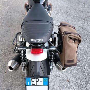 Borsa laterale in crosta di cuoio + telaio Triumph Speed Twin DX