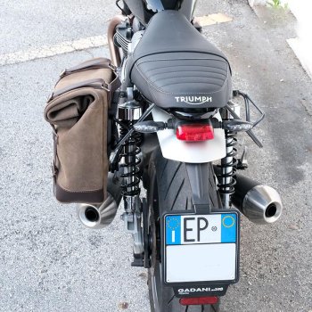 Borsa laterale in crosta di cuoio + telaio Triumph Speed Twin SX